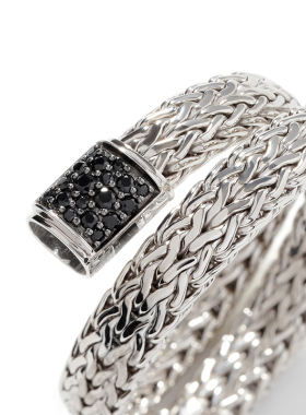 JH手工925银编织镶钻手链