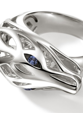 JH神龙蓝宝石封口戒指龙头小众