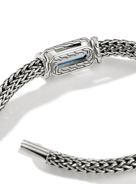 JH男925银宝石编织手链