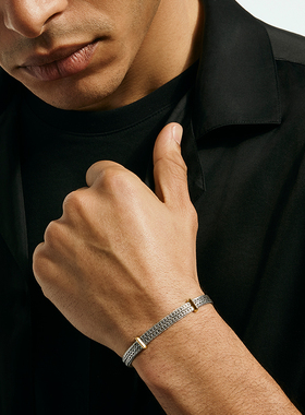 JOHN HARDYICON LINK系列 6mm 14K金配银手链