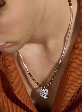 John Hardy Heishi 宝石串珠银项链 原创设计