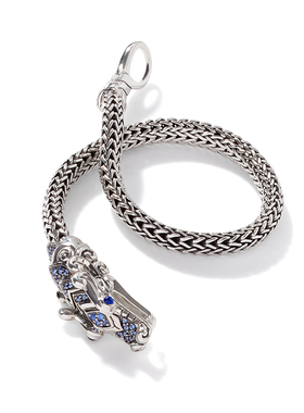 JH手工编织925银手链小众龙头