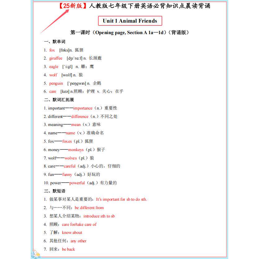 人教版初中英语七八九重点短语句型常用词组语法归纳总结复习汇总