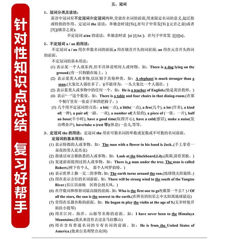 新初中英语知识点语法总结词性讲解句子结构七八九年级复习练习本