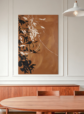 忒派TeiPai中古风手绘油画《逸枝》法式复古挂画高档客厅装饰画