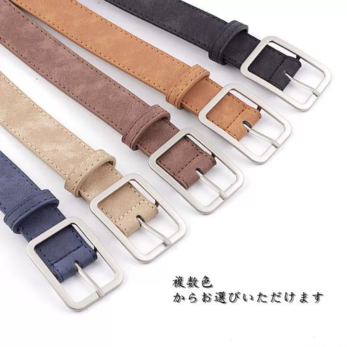 日本MUI新款休闲男女简约百搭皮带裤腰带棕色装饰潮流年轻人 - 图0