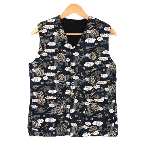 男士纯棉民族风手工棉花马甲成人秋冬季加厚保暖坎肩居家棉花背心 - 图0