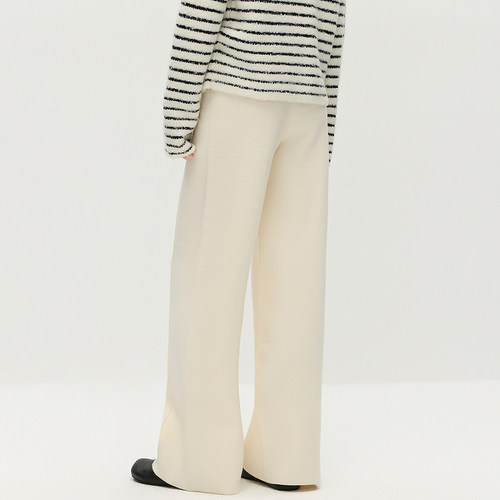 OCHIRLY欧时力 羊毛阔腿毛织长裤女直筒宽松休闲通勤2025秋季新品 - 图1