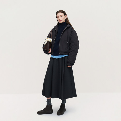 OCHIRLY欧时力 连帽羽绒服外套女上衣休闲时尚宽松2025秋冬新品 - 图0