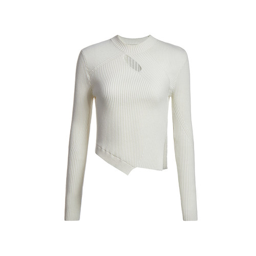 ochirly欧时力 莱赛尔修身毛衣女2024新款早春设计感国风新中式 - 图2