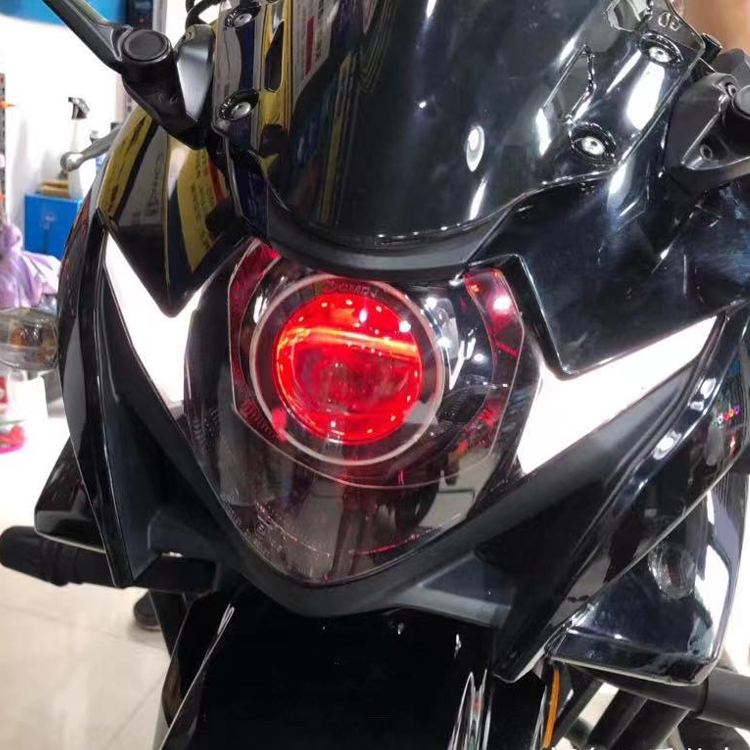 适用铃木GSX250R大灯总成改装LED双光透镜天使眼恶魔眼摩托车灯-图1