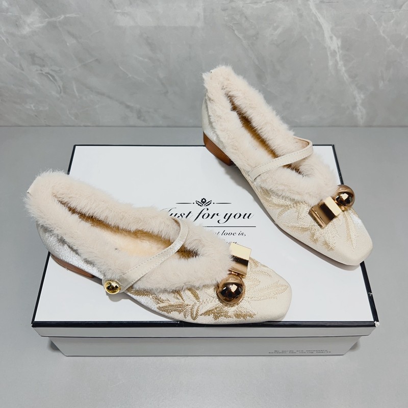 国风新中式加绒兔毛毛鞋女外穿冬季新款气质旗袍粗跟玛丽珍单鞋子,淘宝优惠券,粉丝福利购,淘宝优惠卷