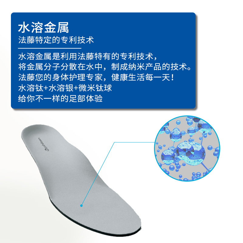 Phiten法藤日本进口水溶钛防臭运动鞋垫透气减震弹力透气吸汗舒适 - 图1