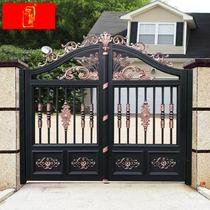 Aluminum Art Gate Villa Courtyard Door Aluminum Alloy O aluminum door Rural Self-built house open door Electric double door