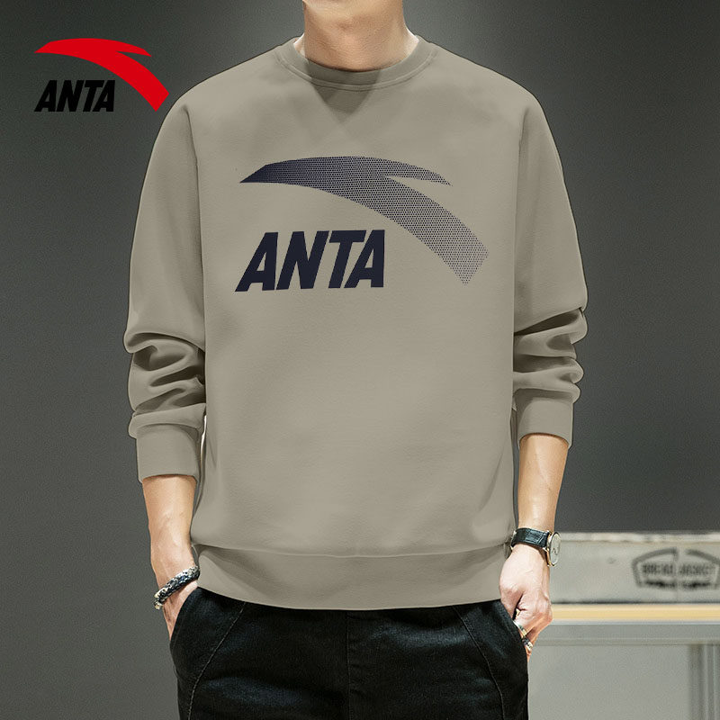 安踏加绒加厚卫衣男2025秋冬季新款圆领宽松休闲无帽套头保暖长袖,淘宝优惠券,粉丝福利购,淘宝优惠卷