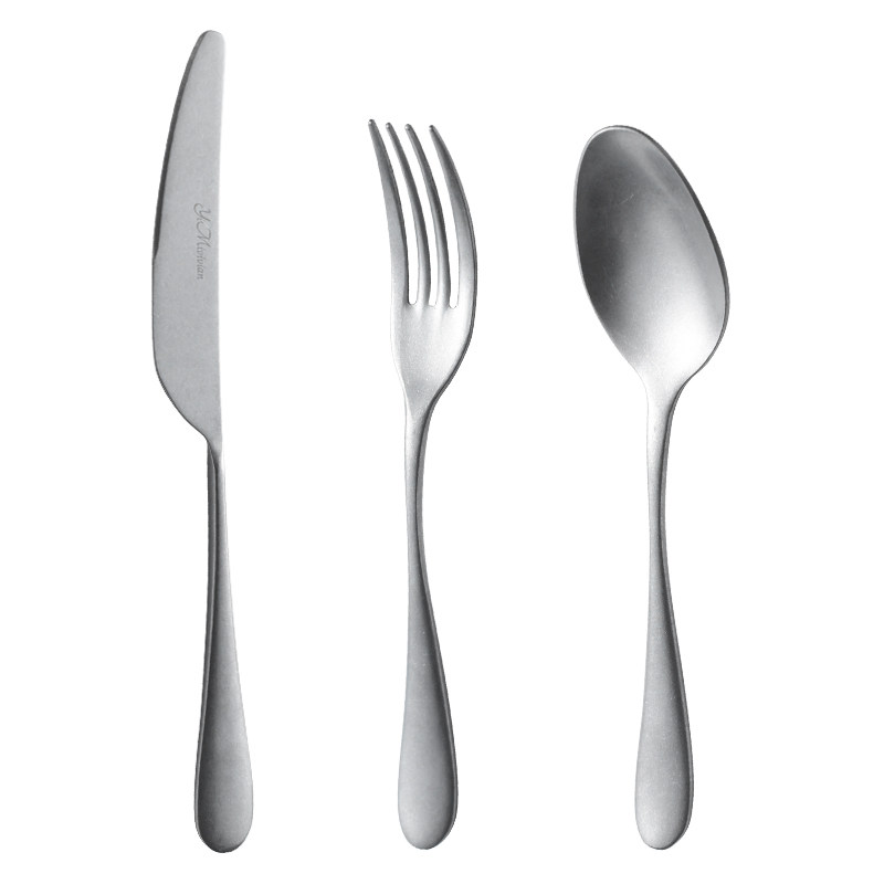 极简线条设计银灰复古餐具 茶花西餐餐具牛排刀叉勺子304不锈钢,淘宝优惠券,粉丝福利购,淘宝优惠卷