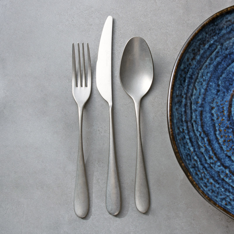 极简线条设计银灰复古餐具 茶花西餐餐具牛排刀叉勺子304不锈钢,淘宝优惠券,粉丝福利购,淘宝优惠卷