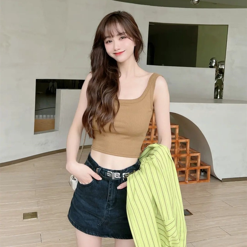 JUST CC卡卡女装官方旗舰正品防走光吊带背心女外穿带胸垫U型美背 - 图2