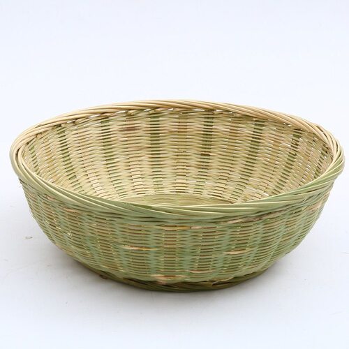 竹编竹篮子竹筐带底座家用水果篮果盘手工竹制品馒头筐点心篮竹筐 - 图3