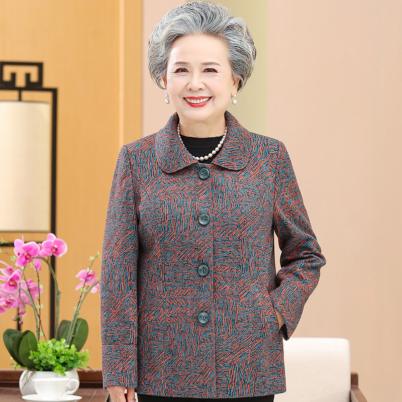 中老年人女装毛呢子外套妈妈春秋装 柒询中老年女装