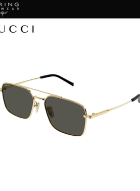 开云眼镜 古驰GUCCI男女同款金属方框飞行员太阳镜墨镜GG1957SA