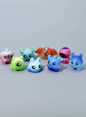 无聊了！摆一堆可爱Q版小怪兽桌面小摆件创意情绪解压工位装饰品
