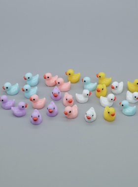 可爱微景观小黄鸭摆件模型超萌公仔迷你鸭子创意卡通玩具仿真动物