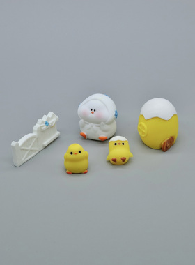 小鸡一家微景观园艺DIY装饰摆件母鸡公鸡可爱小鸡树脂桌面工艺品