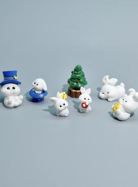 小兔子小摆件情绪解压桌面装饰