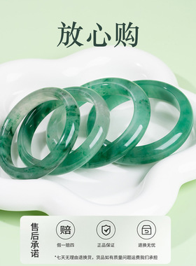 天然非洲翠玉手镯独龙玉冰飘花玉镯老坑飘阳绿镯子翡翠色正圈批发