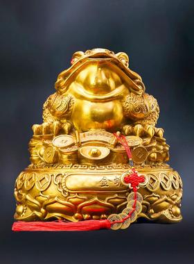 金蟾蜍饰品纯铜黄铜店办公室家庭开幕礼品尺寸三足三足蟾蜍装饰