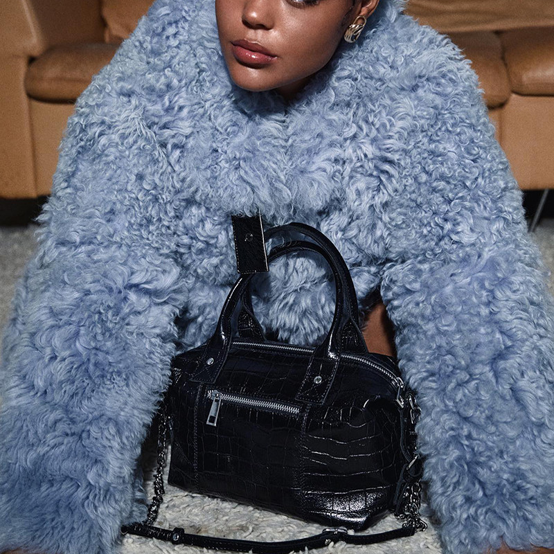 nunoo大容量真皮鳄鱼纹波士顿包 Nunoo海外女士包袋