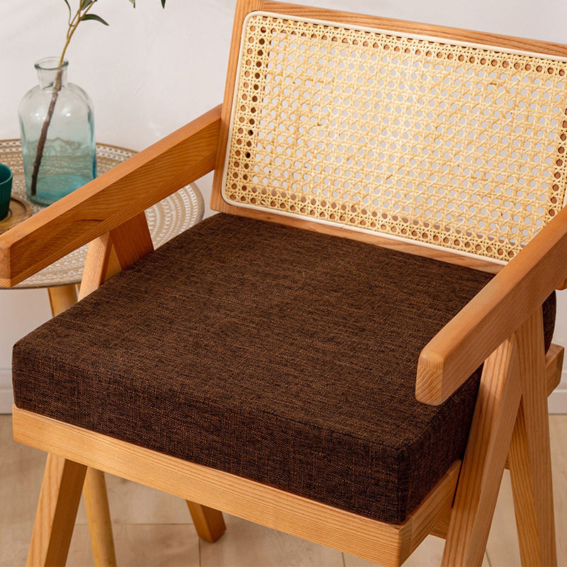 Linen cotton linen cushion high-density sponge cushion sofa cushion thickened bay window cushion chair heightening cushion hard