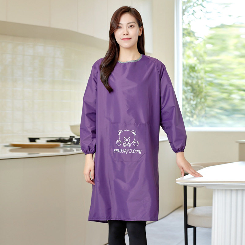 防水防油罩衣女新款反穿成人厨房家用长袖围裙子防油工作服薄款男,淘宝优惠券,粉丝福利购,淘宝优惠卷