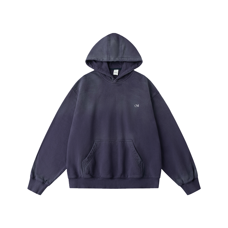 CountryMoment 400G重磅手工做旧美式复古Cleanfit连帽短卫衣男女 - 图3
