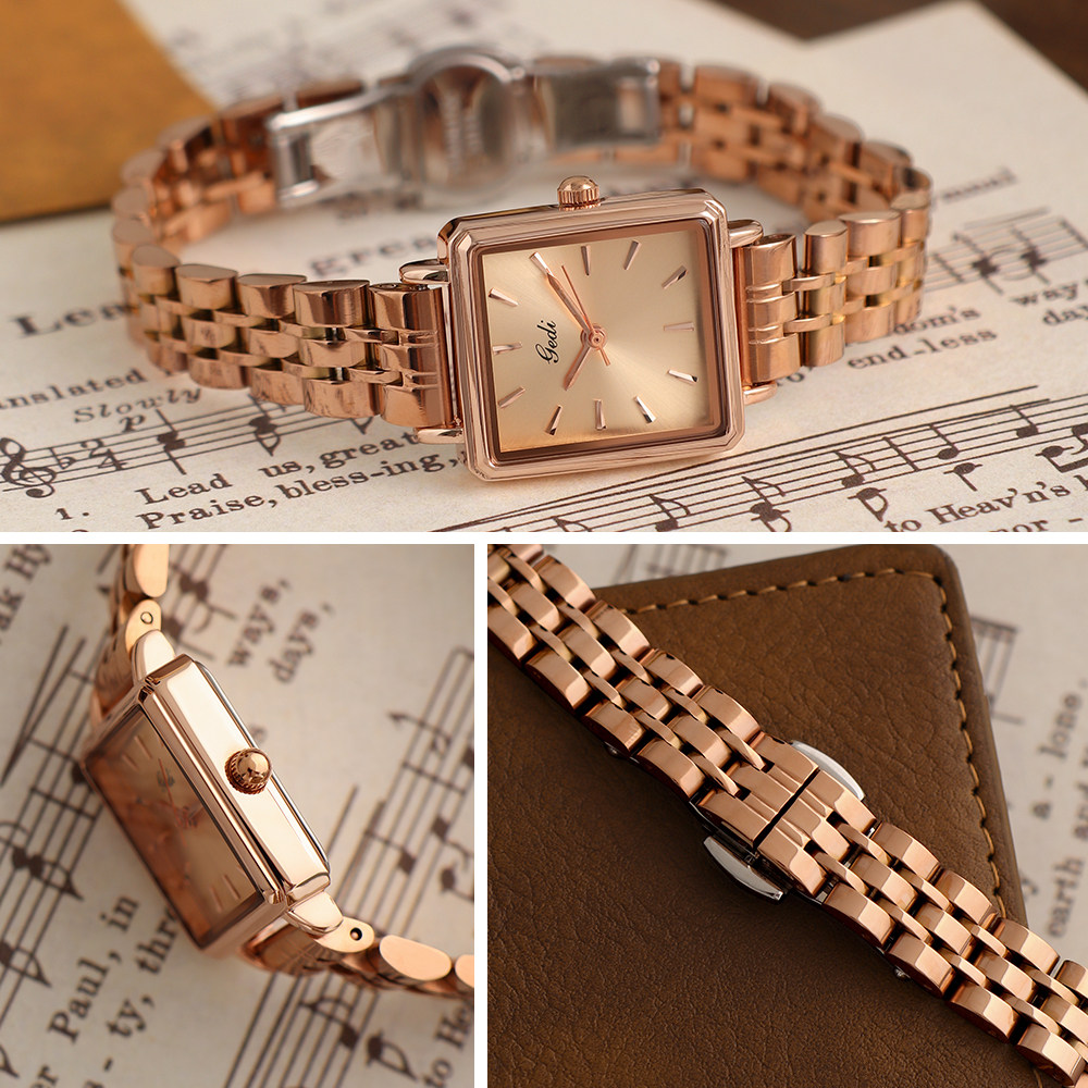 钢带小众设计轻奢防水简约气质手表 歌迪诗楷国产腕表