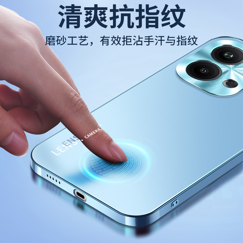 适用opporeno11pro手机壳新款磨砂玻璃reno9镜头全包防摔保护套oppo女reno10pro+高级por男5g十0pp0外壳0ppo - 图2