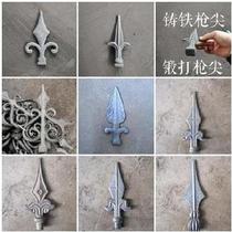 Non-cast iron arrowhead head accessories guardrails solid cooked iron gun head aluminium art doors and windows flower leaf joint door anti-creep