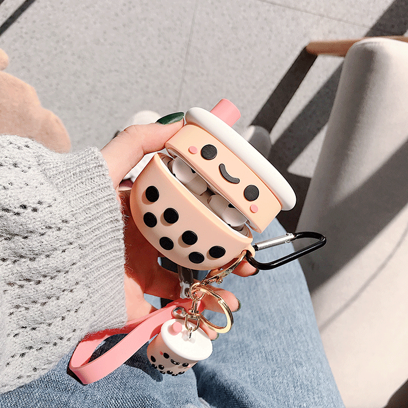 [Милый чехол для наушников Boba Earphone Case For Airpods pro 3 Кавая силикон]