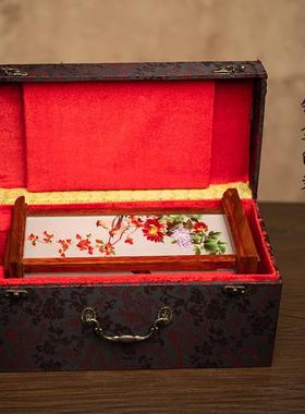 苏绣摆件中式家居装饰灯手工双面绣四角宫灯摆台国风刺绣工艺礼品