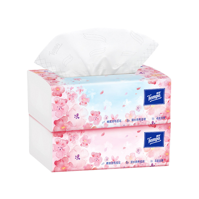 tempo得宝樱花味4层3包餐巾纸 景煜家居抽纸