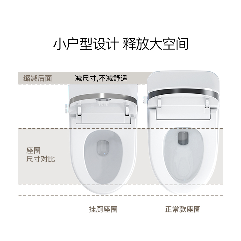 BTO/板陶 小户型壁挂智能马桶无水压坐便器UV杀菌抗菌座圈座便器 - 图2