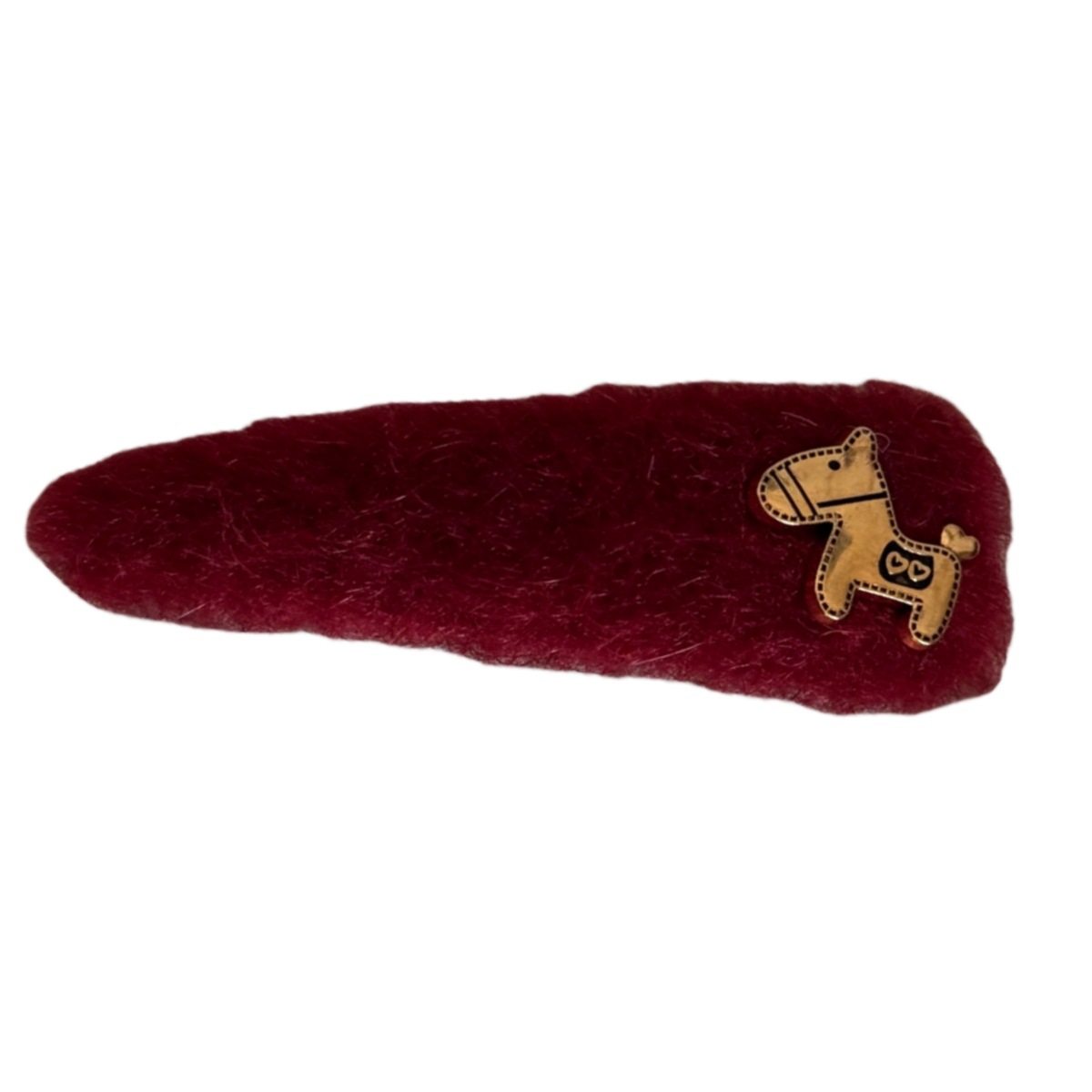 新年红色小金马毛呢发夹女高级感精致发卡高端侧边夹前额刘海夹子,淘宝优惠券,粉丝福利购,淘宝优惠卷