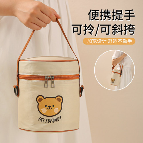 饭盒袋保温便当手提包学生带饭防水防油上班族装餐包加厚铝箔袋子 - 图1