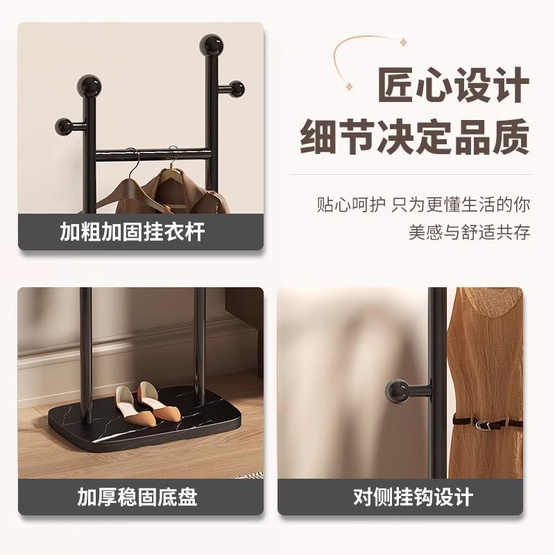 挂衣架落地卧室晾衣架室内家用不占地衣帽架小型挂包置物架简易杆 - 图2