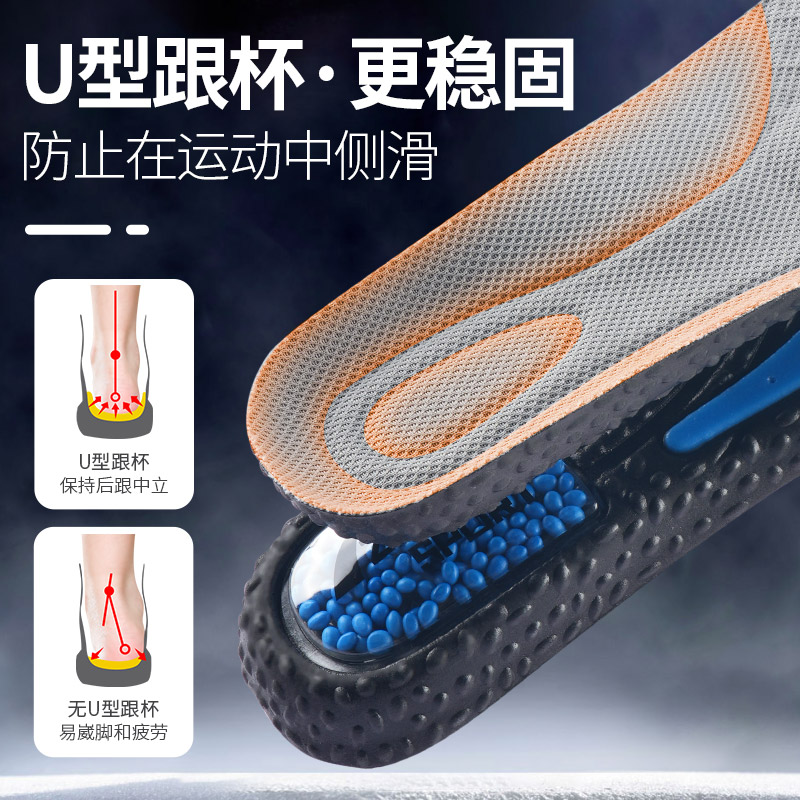 劳保鞋专用鞋垫男款运动气垫减震加厚高弹踩屎感防脚痛久站不累女 - 图3
