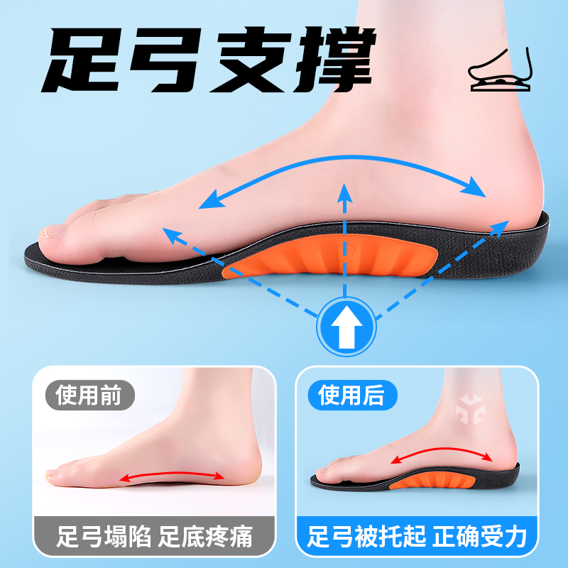 适用于迪卡侬鞋垫足弓支撑mh500徒步登山鞋扁平足运动减震男户外 - 图3