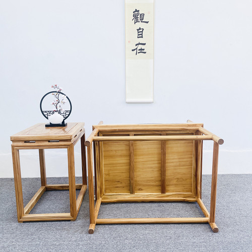 禅椅中式打坐椅老榆木太师椅实木围椅主人椅盘腿椅白胚茶椅禅修椅 - 图1