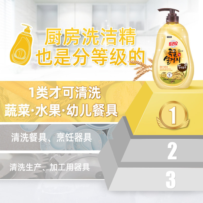 韩国进口爱敬特里奥果蔬餐具洗洁精 爱敬居家日用洗洁精