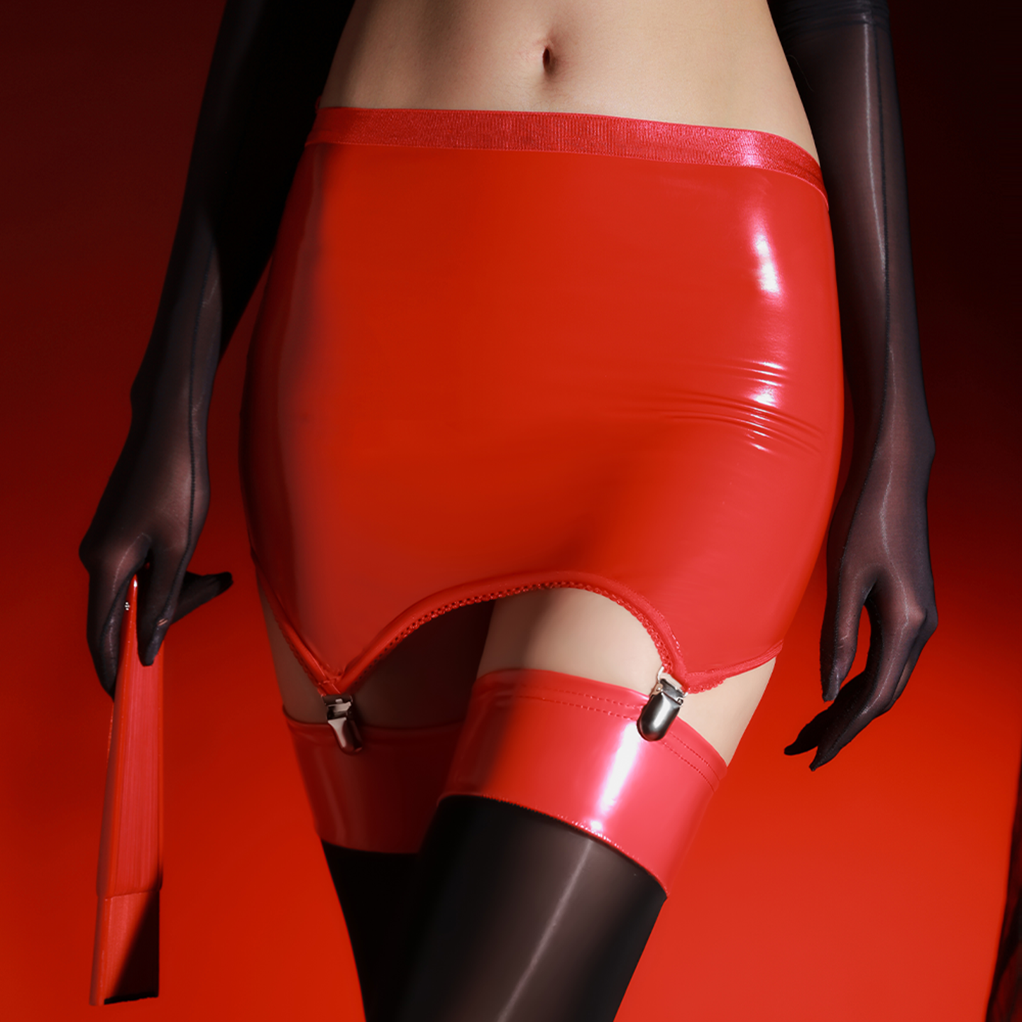 漆皮包臀裙吊袜带油光宽边长筒袜可拆卸鸭嘴扣吊带袜百搭纯欲黑丝,淘宝优惠券,粉丝福利购,淘宝优惠卷